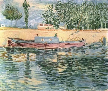 Les rives de la Seine avec des bateaux Vincent van Gogh Peinture à l'huile